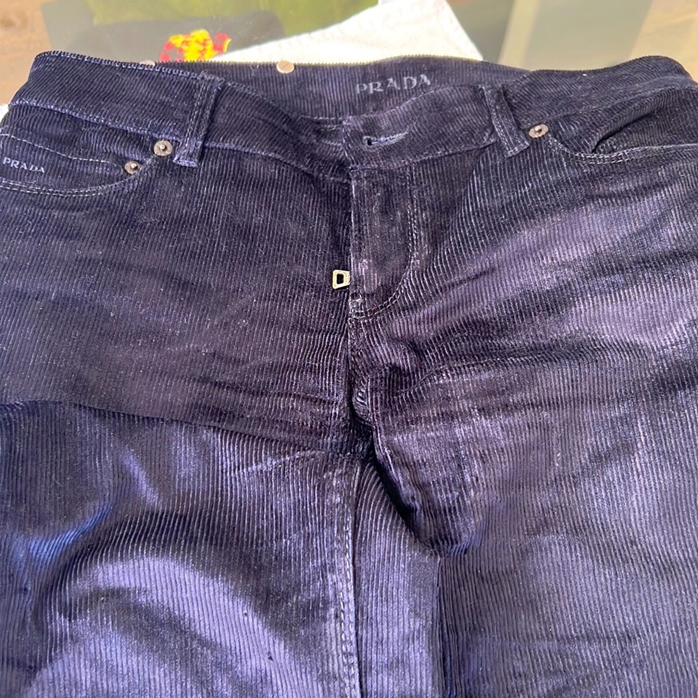 Prada Navy Cords. Jean style and boot cut.